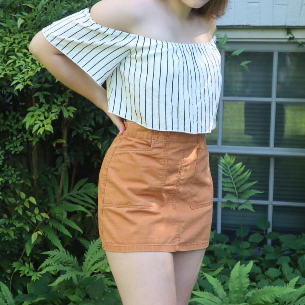 Orange Skirt With Pockets